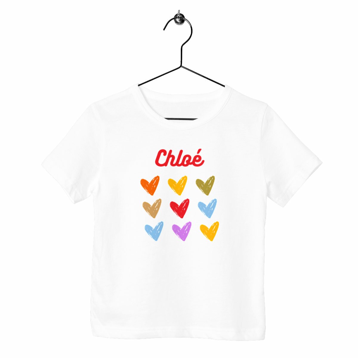 T-shirt enfant Coeur prénom personnalisable