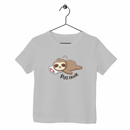 T-shirt enfant Pas envie - face_gris