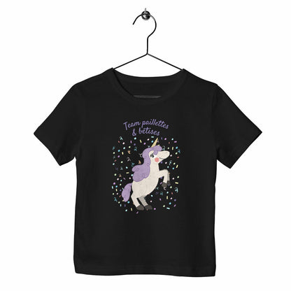 T-shirt enfant Team paillettes & bêtises