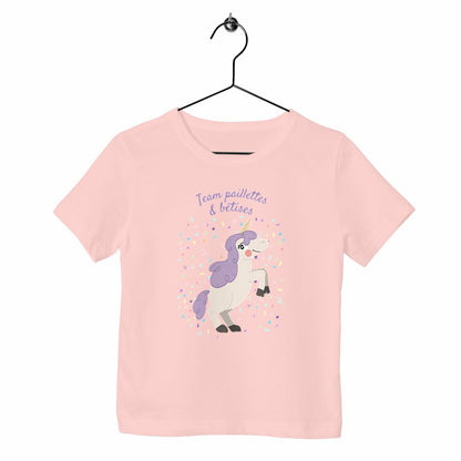 T-shirt enfant Team paillettes & bêtises