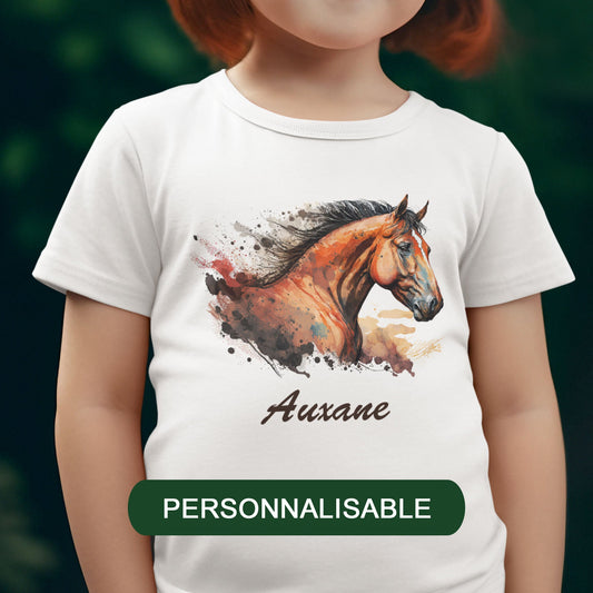 T-shirt enfant Tête de cheval personnalisable