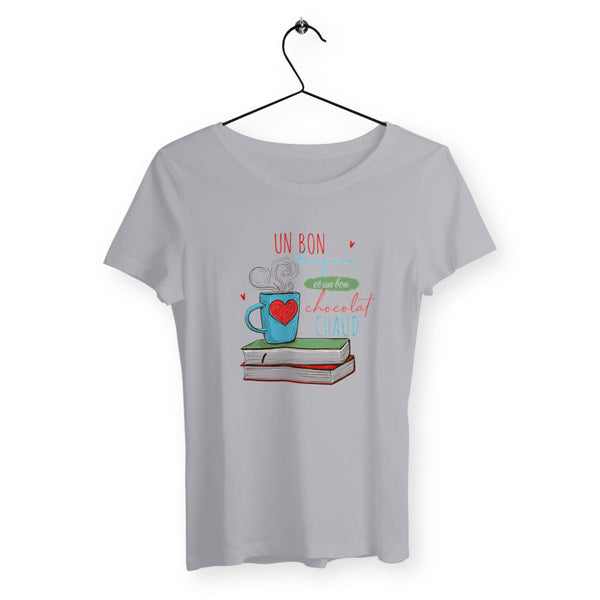 T-shirt femme - Bouquin et chocolat chaud - #shop_name - Premium Plus