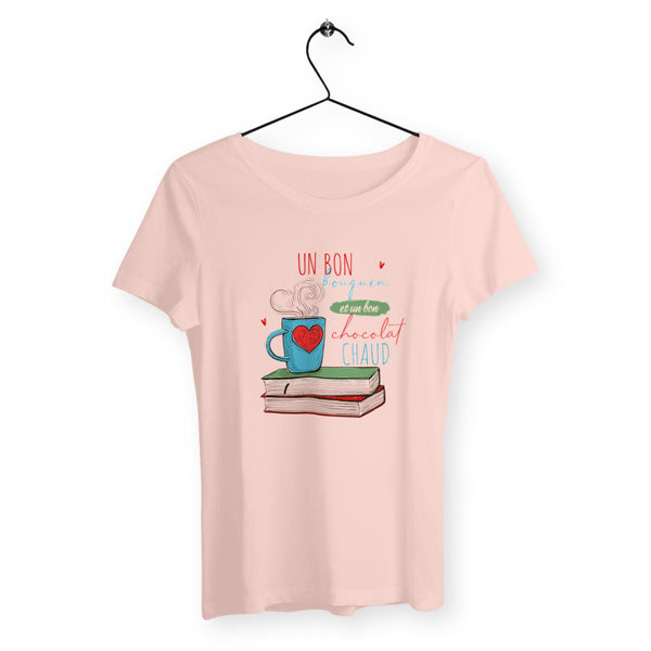 T-shirt femme - Bouquin et chocolat chaud - #shop_name - Premium Plus