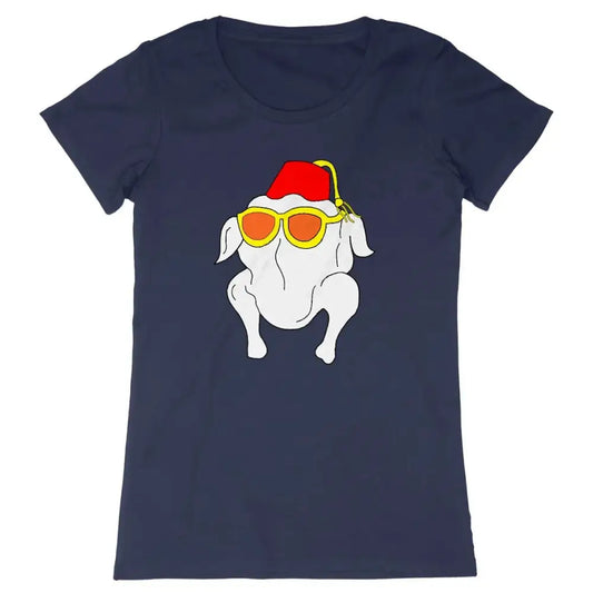 T-shirt femme- Dinde Friends - Marine / XS - Premium