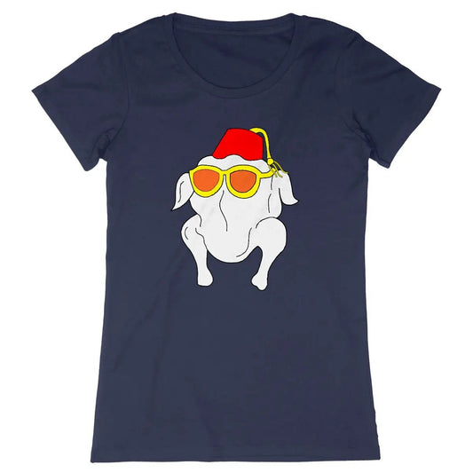 T-shirt femme- Dinde Friends - Marine / XS - Premium