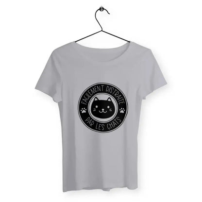 T-shirt femme Facilement distraite par les chats