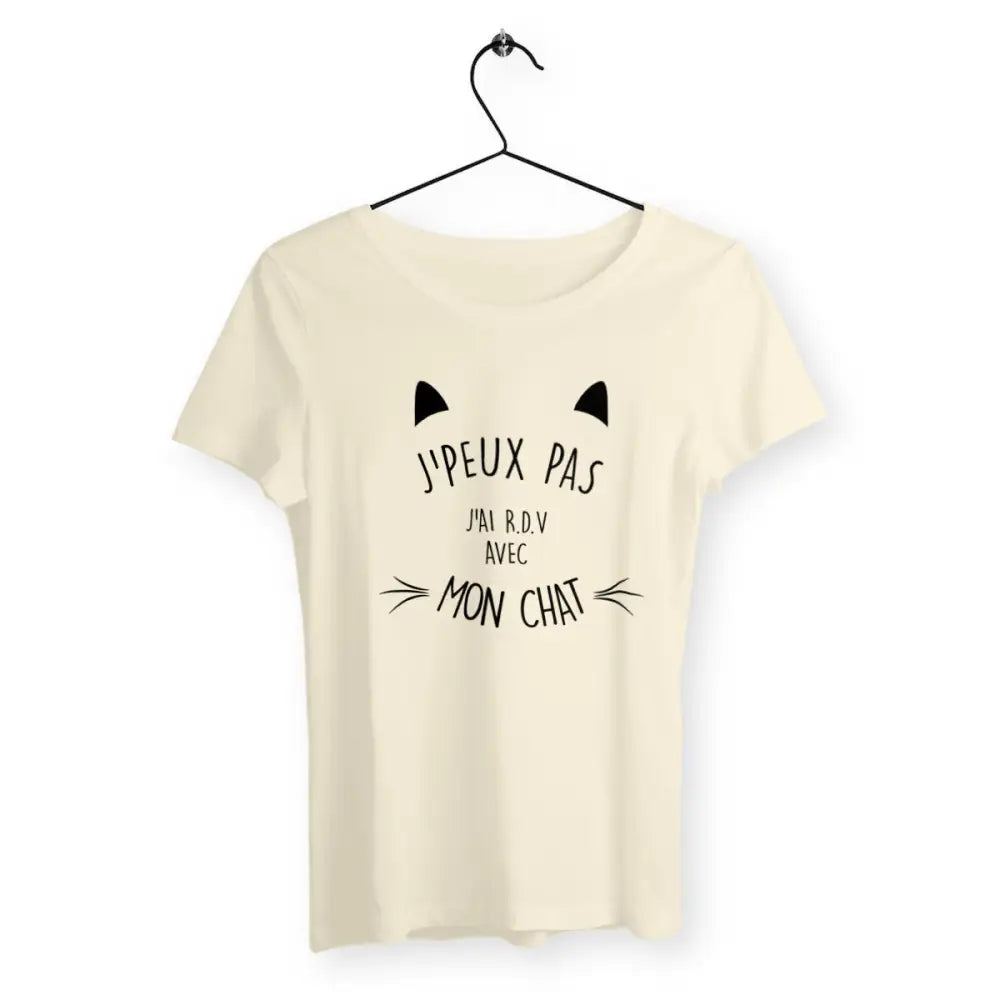 T-shirt femme "J'ai RDV avec mon chat" – Un design amusant pour les amoureuses des chats