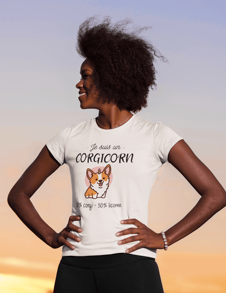 T-shirt femme - Je suis un corgicorn - #shop_name - Premium Plus