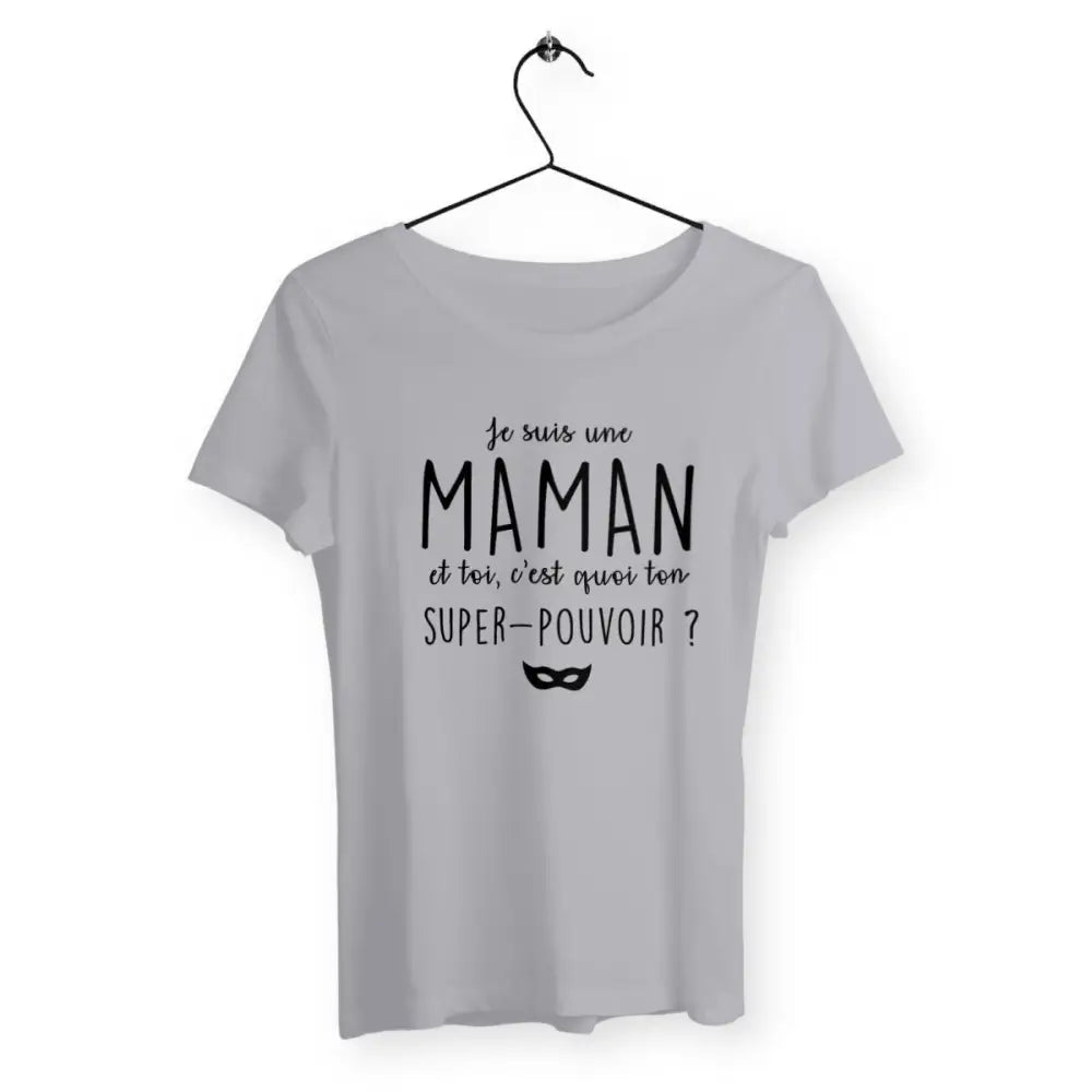 T-shirt pour femme avec inscription "Je suis une maman", parfait pour célébrer la maternité avec confort et style.