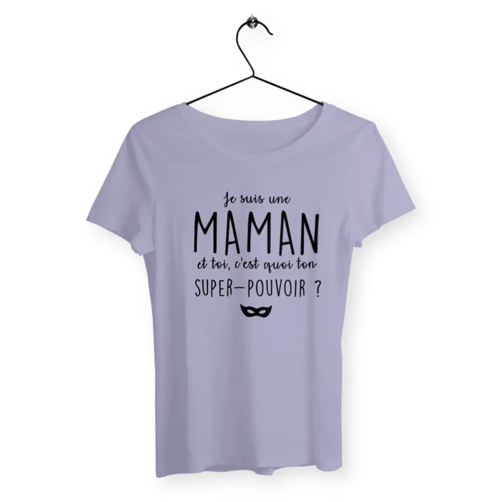 T-shirt pour femme avec inscription "Je suis une maman", parfait pour célébrer la maternité avec confort et style.