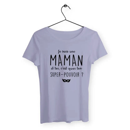 T-shirt pour femme avec inscription "Je suis une maman", parfait pour célébrer la maternité avec confort et style.