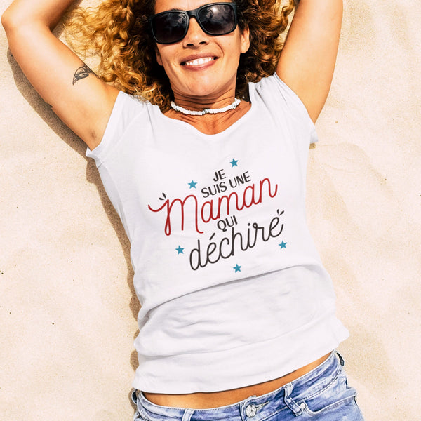 T-shirt femme - Je suis une maman qui déchire - #shop_name - Premium Plus