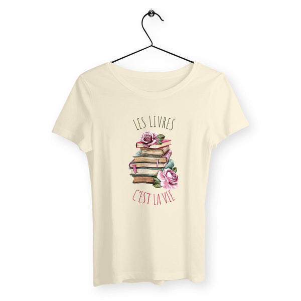 T-shirt femme - Les livres c'est la vie - #shop_name - Premium Plus