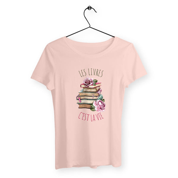 T-shirt femme - Les livres c'est la vie - #shop_name - Premium Plus