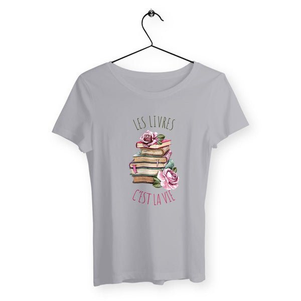 T-shirt femme - Les livres c'est la vie - #shop_name - Premium Plus