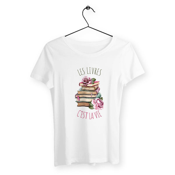 T-shirt femme - Les livres c'est la vie - #shop_name - Premium Plus