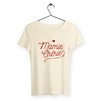 T-shirt femme Mamie Chérie, design doux et affectueux, parfait pour célébrer l'amour et la tendresse d'une mamie adorée.