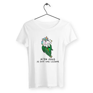 T-shirt femme - M'en fous je suis une licorne - #shop_name - Premium Plus