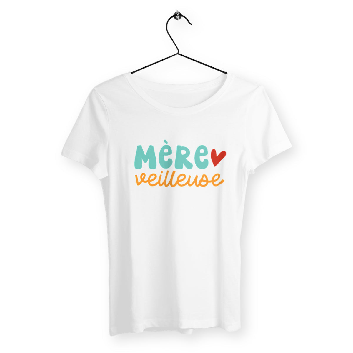 T-shirt femme avec l'inscription 'Mère Veilleuse', un design doux et tendre, parfait pour célébrer le rôle protecteur et lumineux d'une maman.