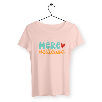 T-shirt femme avec l'inscription 'Mère Veilleuse', un design doux et tendre, parfait pour célébrer le rôle protecteur et lumineux d'une maman.