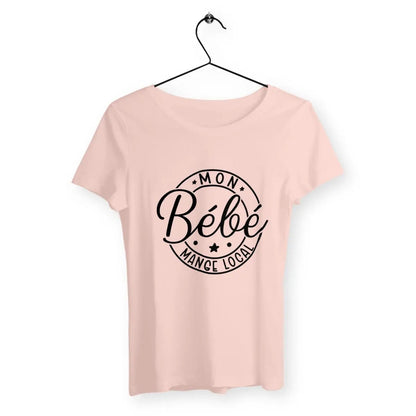 T-shirt femme - Mon bébé mange local - Rose chiné / XS - Premium