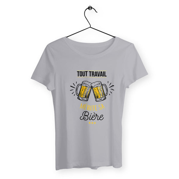 T-shirt femme - Tout travail mérite sa bière - #shop_name - Premium Plus