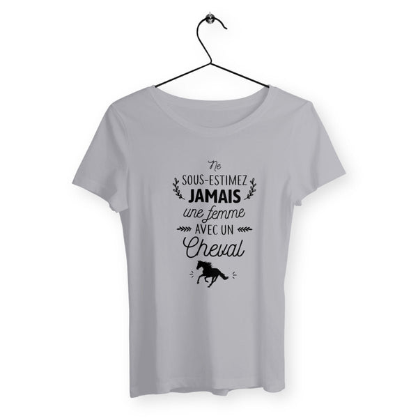 T-shirt femme - Une femme avec un cheval - #shop_name - Premium Plus