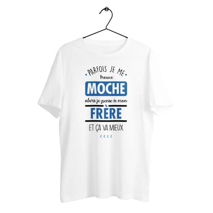 T-shirt homme en coton bio Alors je pense à mon frère - face_0