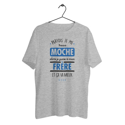 T-shirt homme en coton bio Alors je pense à mon frère - face_1