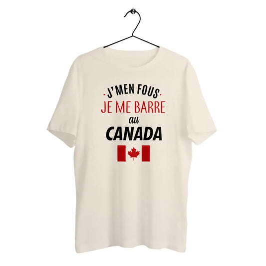 T-shirt homme en coton bio Je me barre au Canada