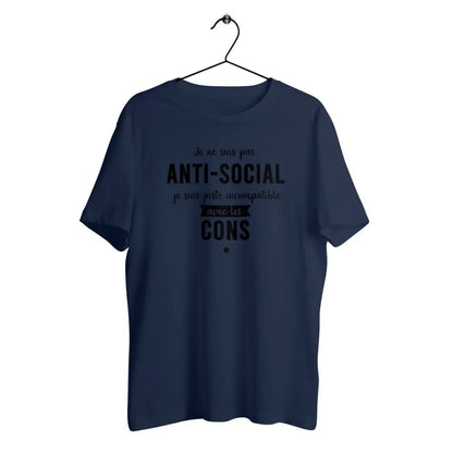 T-shirt homme en coton bio Je ne suis pas anti-social