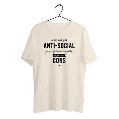 T-shirt homme en coton bio Je ne suis pas anti-social