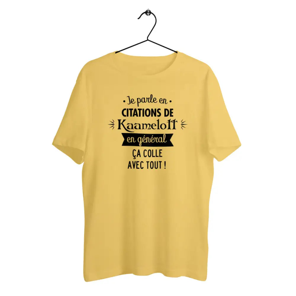T-shirt homme en coton bio Je parle en citation de Kaamelott