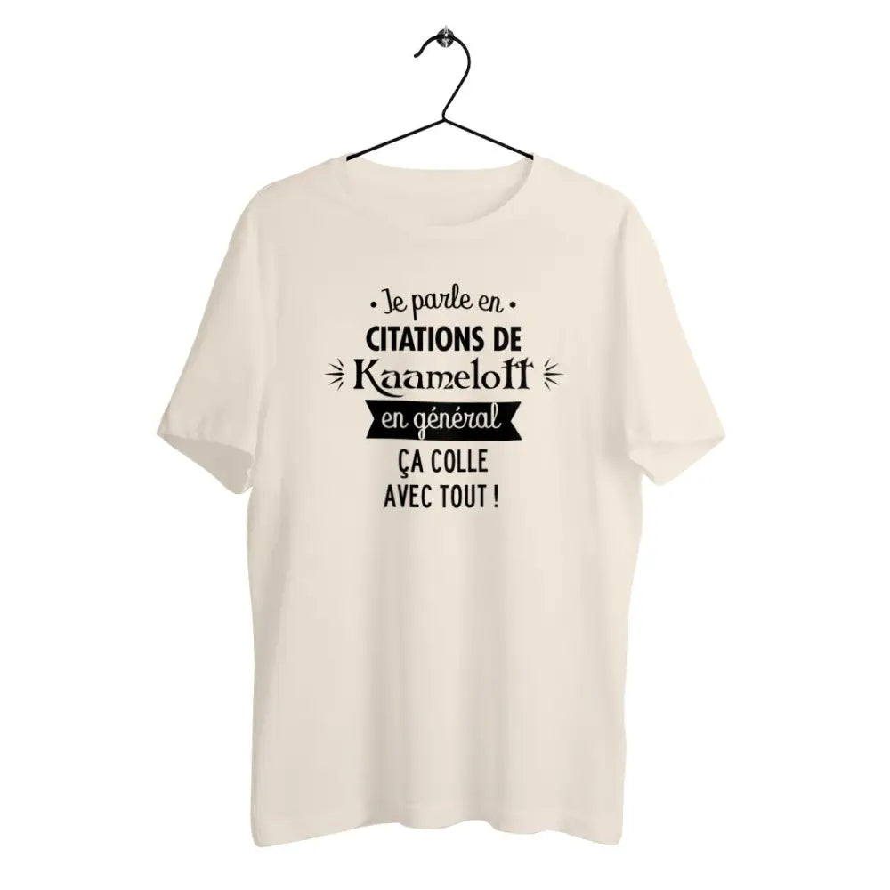 T-shirt homme en coton bio Je parle en citation de Kaamelott