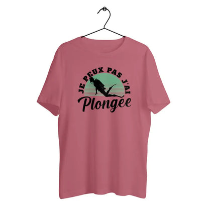 T-shirt homme en coton bio Je peux pas j'ai plongée