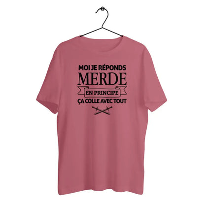 T-shirt homme en coton bio Je réponds merde
