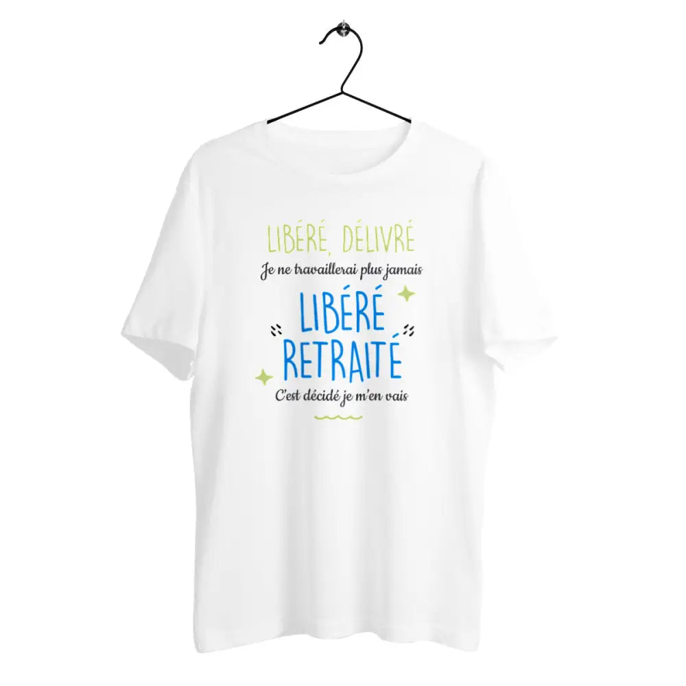 T-shirt homme en coton bio Libéré retraité - face_0