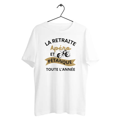 T-shirt homme en coton bio Retraite apéro et pétanque
