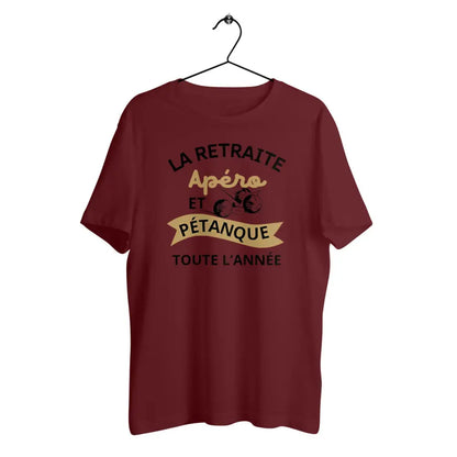 T-shirt homme en coton bio Retraite apéro et pétanque