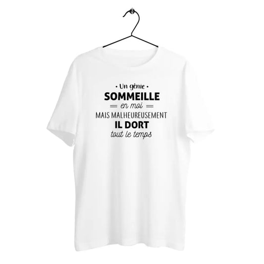 T-shirt homme en coton bio Un génie sommeille en moi