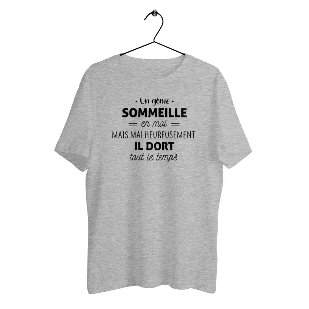 T-shirt homme en coton bio Un génie sommeille en moi