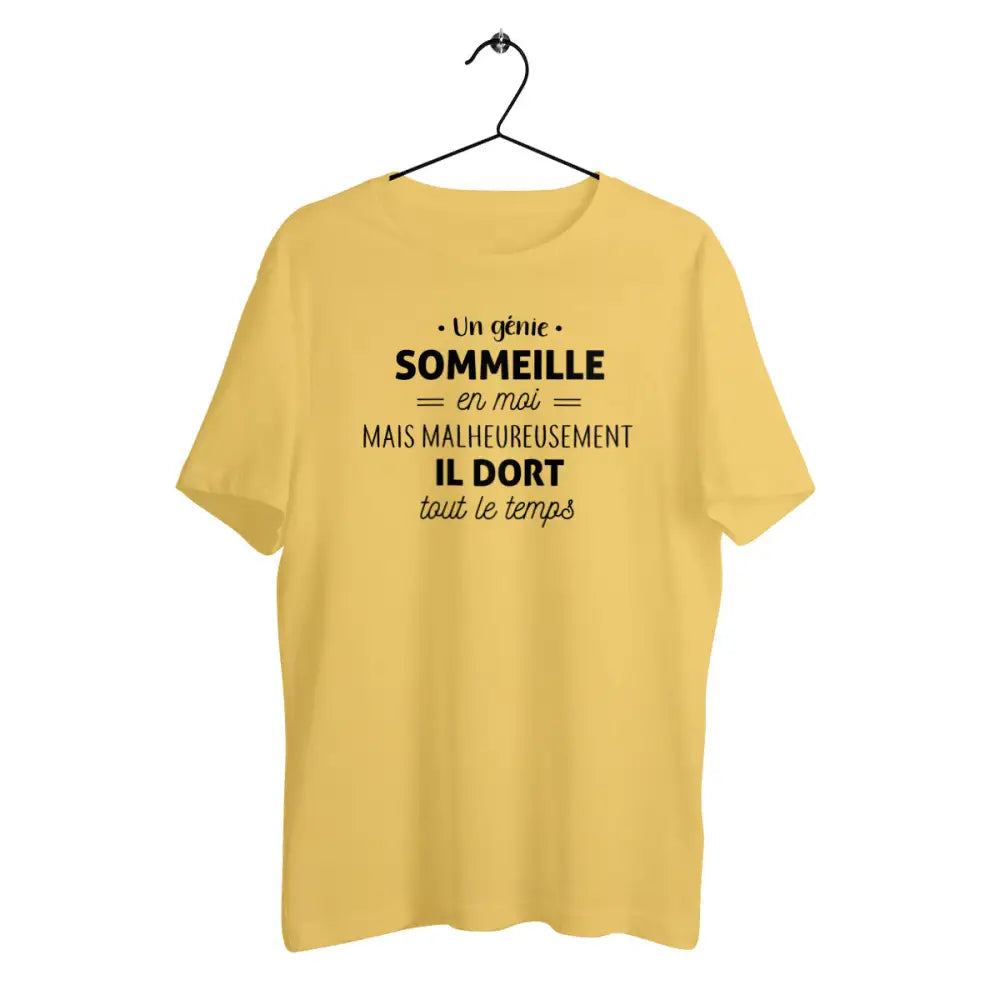 T-shirt homme en coton bio Un génie sommeille en moi