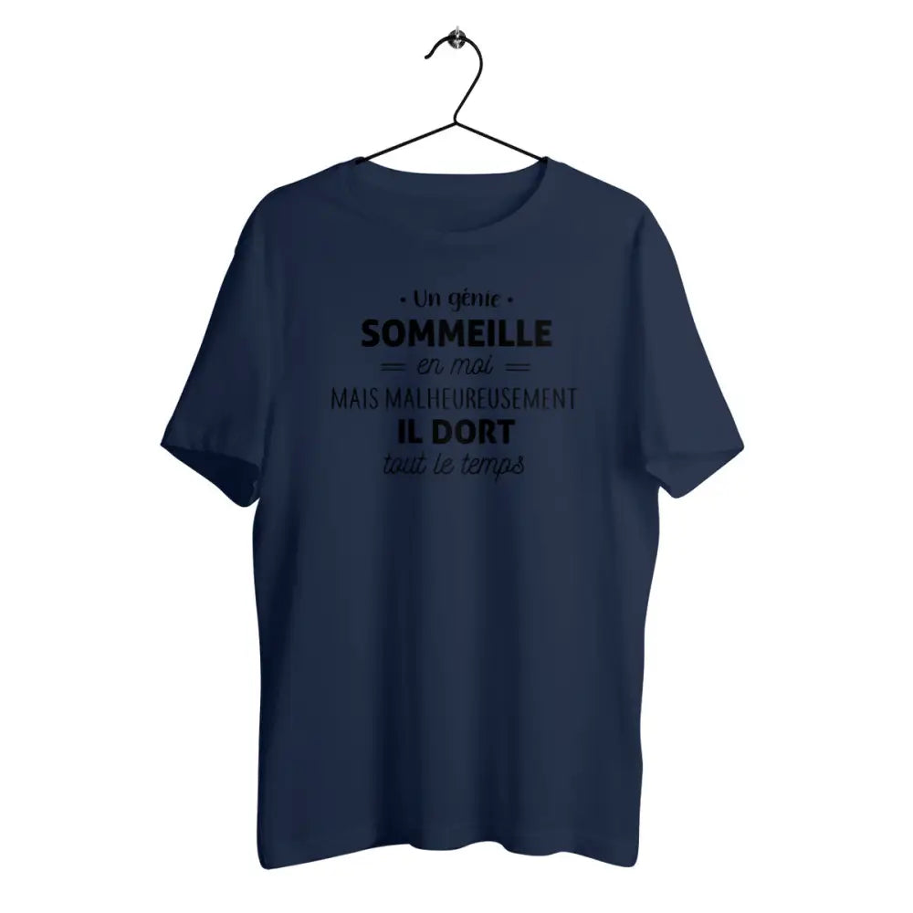 T-shirt homme en coton bio Un génie sommeille en moi