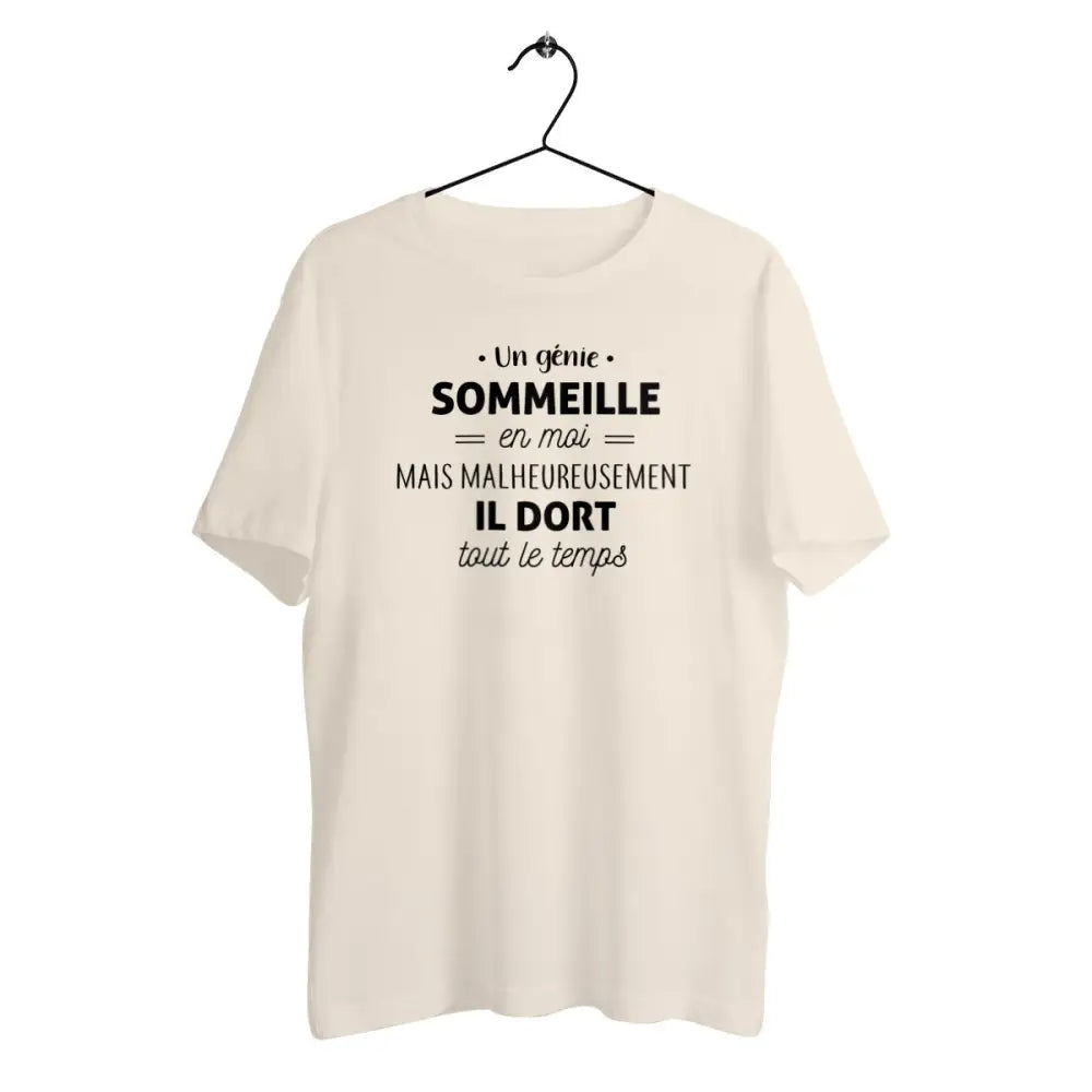 T-shirt homme en coton bio Un génie sommeille en moi