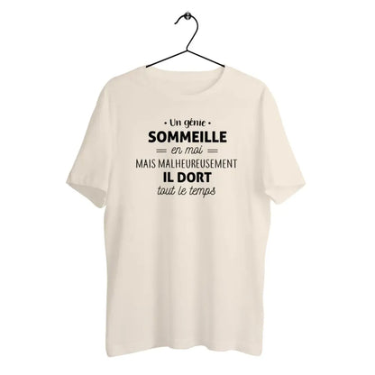 T-shirt homme en coton bio Un génie sommeille en moi
