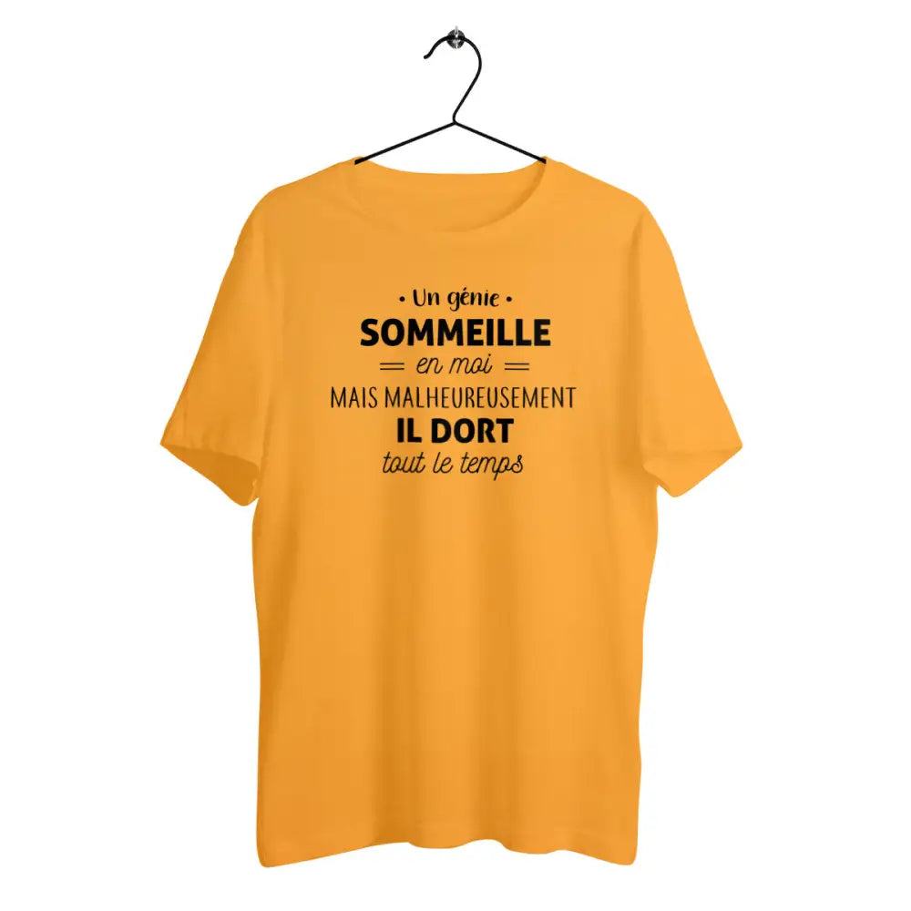 T-shirt homme en coton bio Un génie sommeille en moi