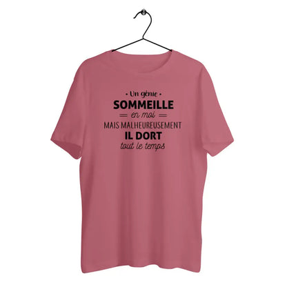 T-shirt homme en coton bio Un génie sommeille en moi