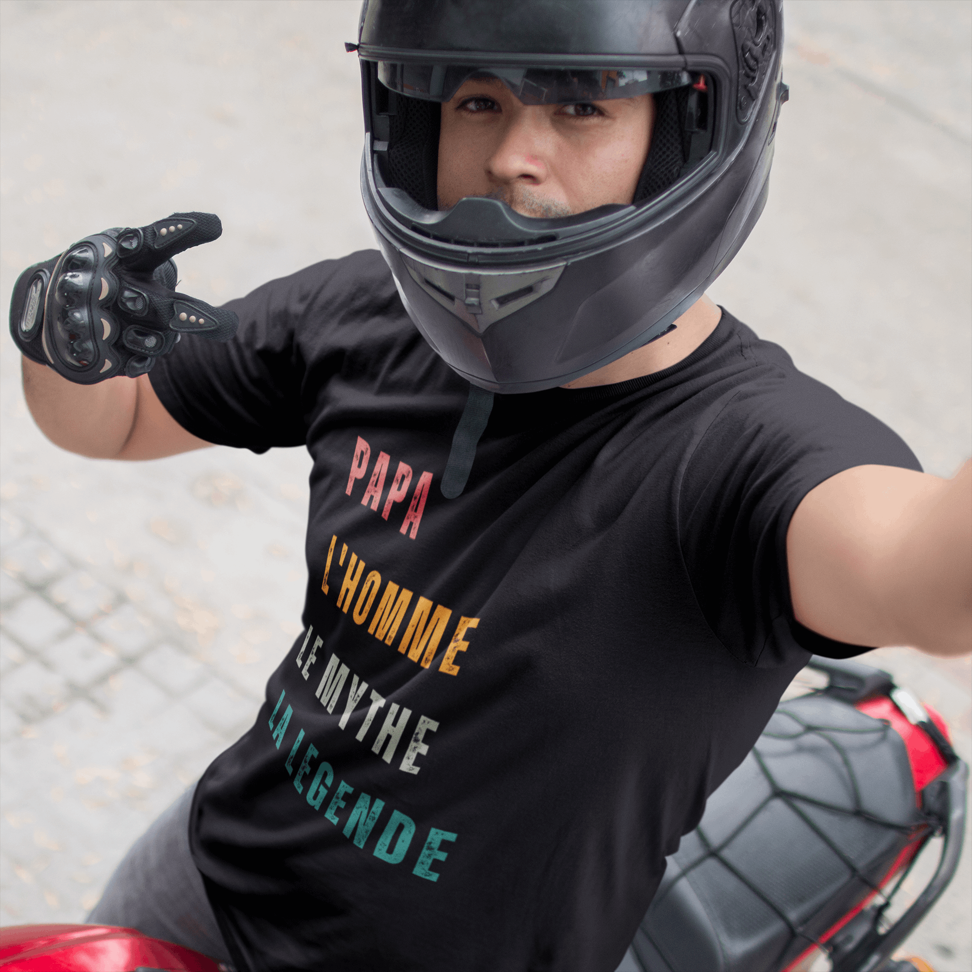 T-shirt homme Papa l'homme le mythe la legende