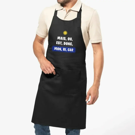 Tablier en coton biologique Mais, ou, est, donc, mon, ri, car
