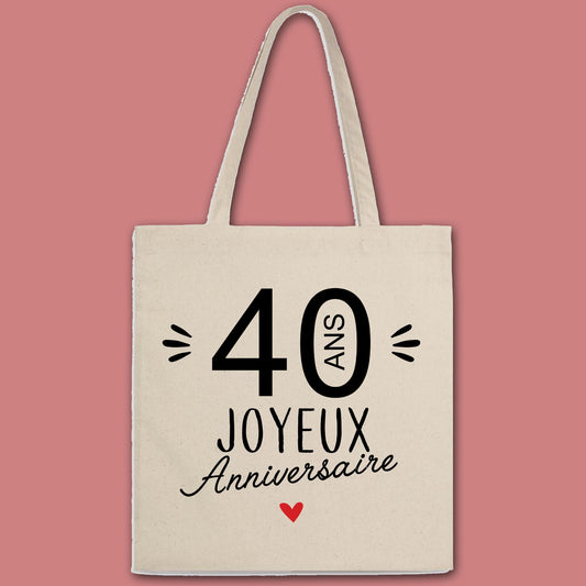 Totebag 40 Ans Joyeux Anniversaire